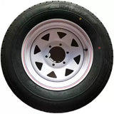 15' power-coated trailer wheel & tyres