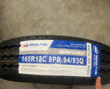 13" Galvanised Trailer Wheels & Tyres 165R13C 4 STUDS