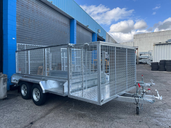 10x5 Heavy Duty Tandem Trailer with lawnmower cage and ramp