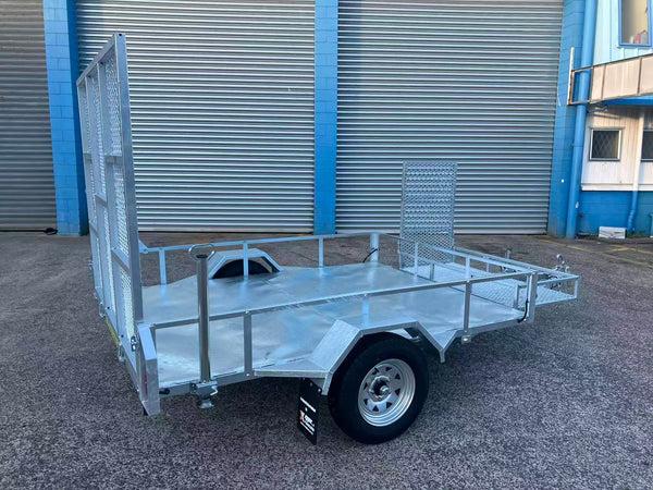8X5 Single Axle  Ride On Trailer with Lawnmower Cage