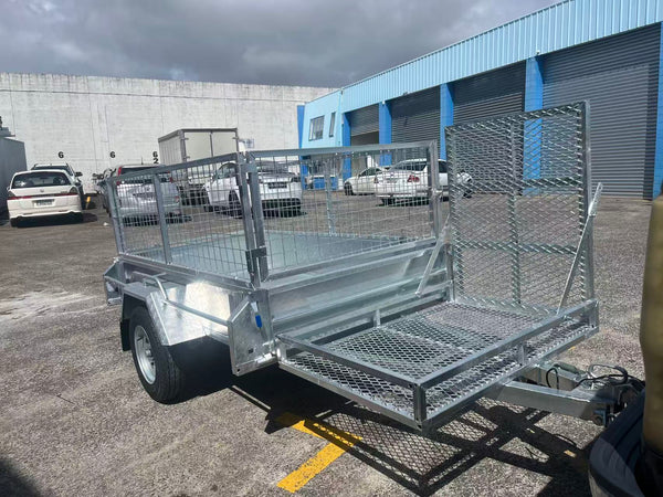 8x5 Single Axle Heavy Duty Tilt Trailer With Lawnmower Cage